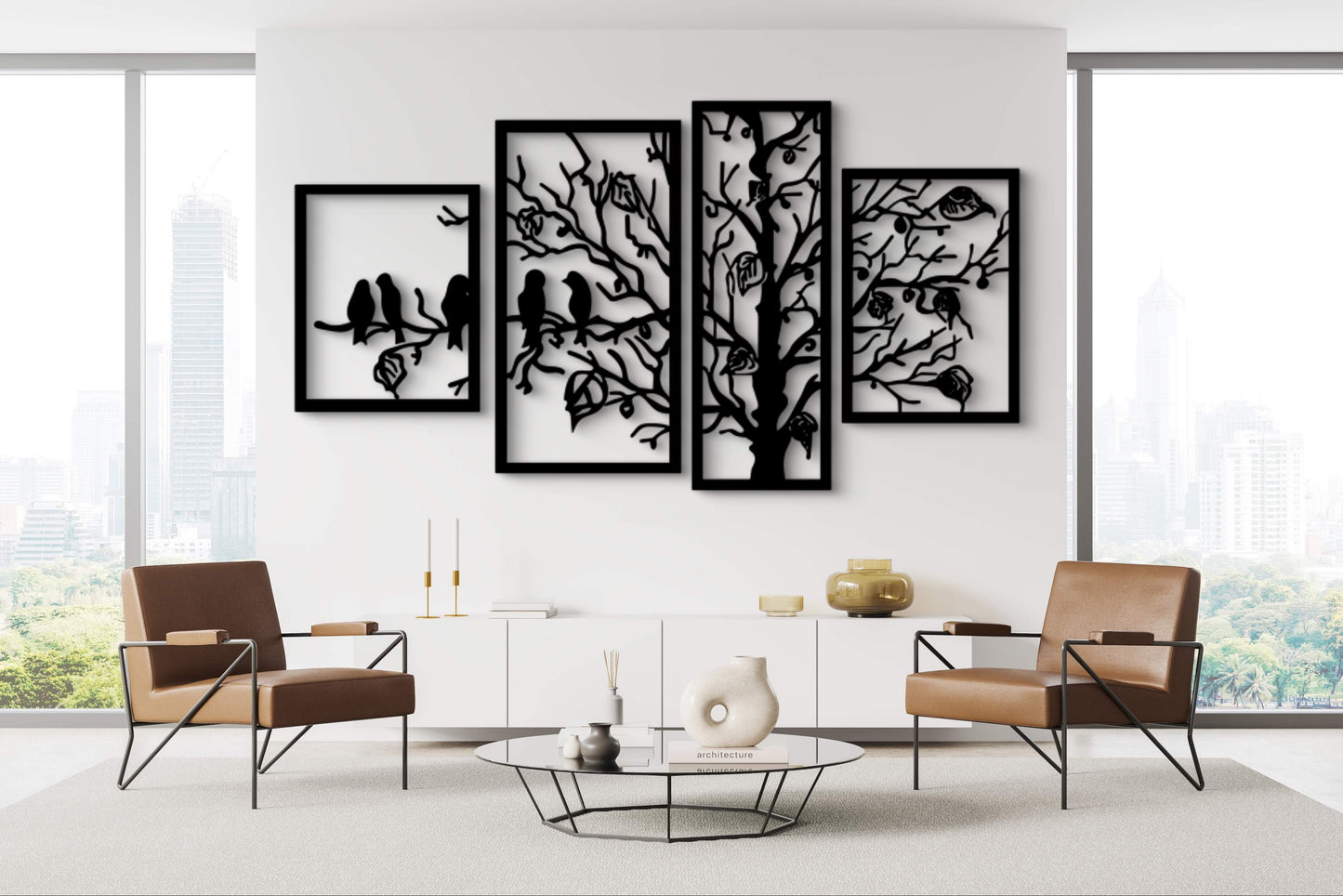 Cuadro de Ramas con Pajaros